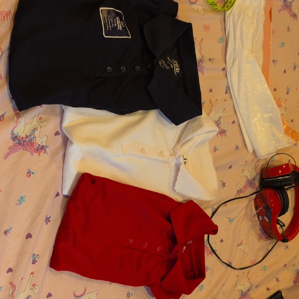 Izod Kids Polo Shirt Set - Navy, White, and Red Bundle Of 3 Set